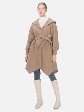 Solid Open Front Hooded Coat