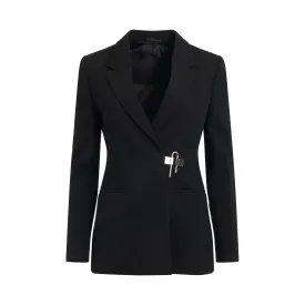 Starchy Wool Tricotine Jacket in Black