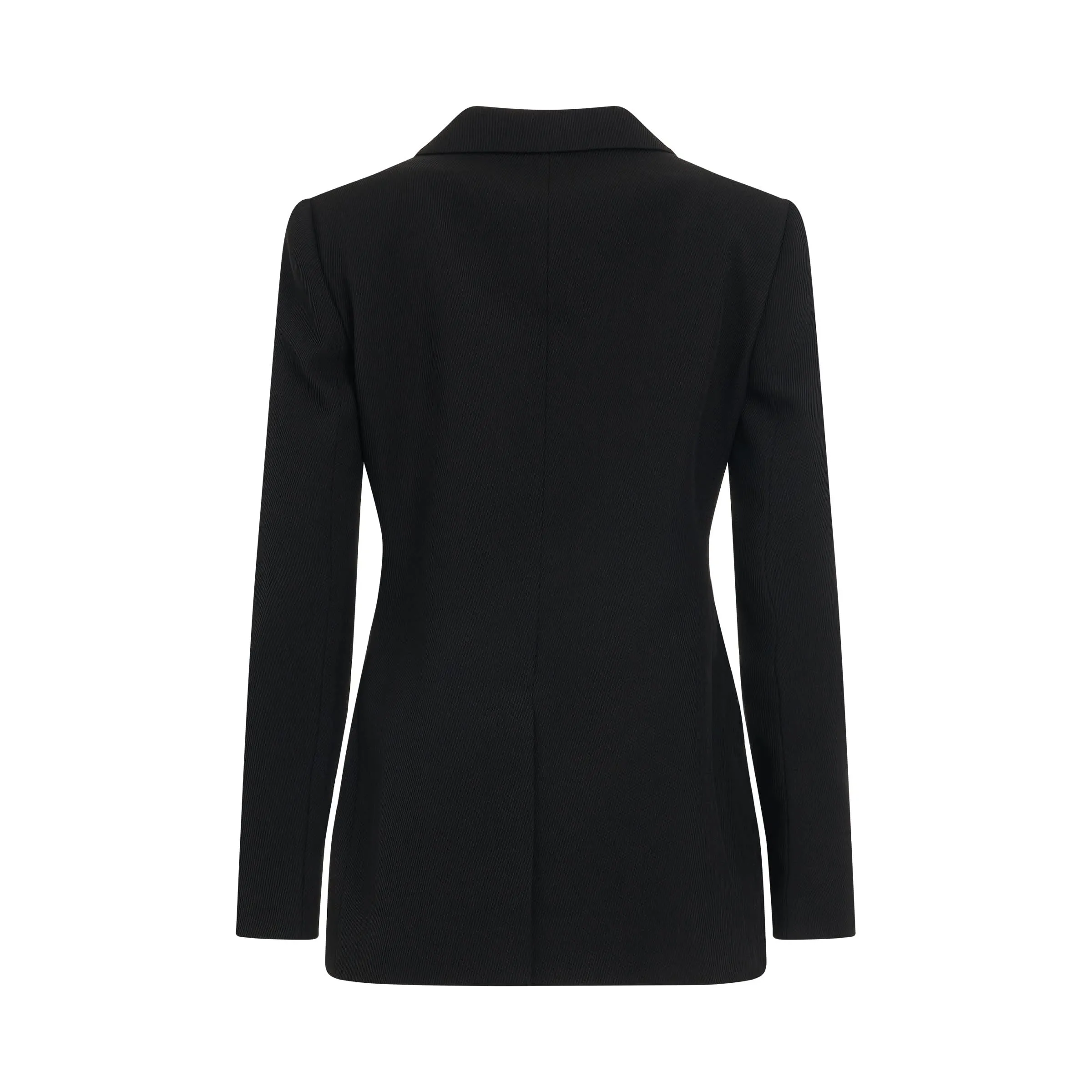 Starchy Wool Tricotine Jacket in Black