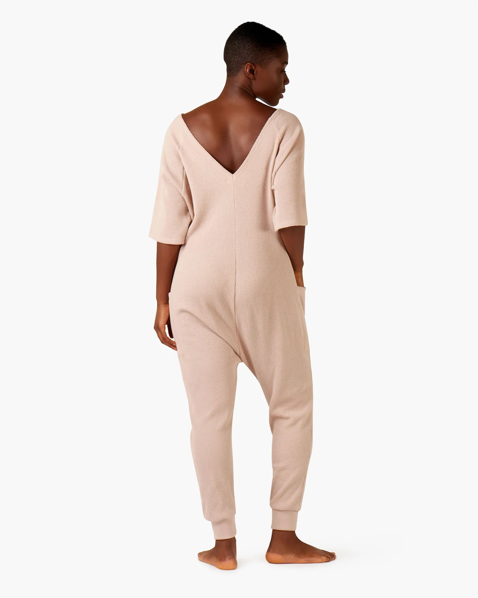 The Waffle Jumpsuit - Muddy rose