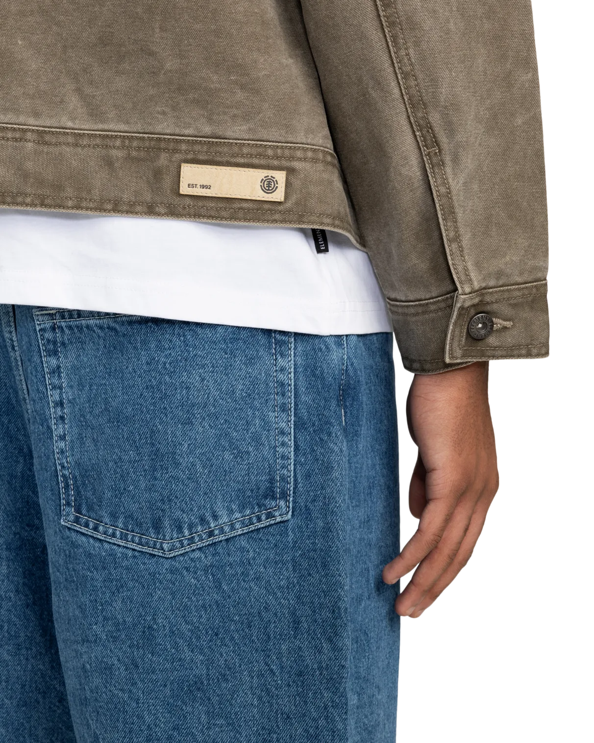 Trucker Canvas Jacket in Stone Gray
