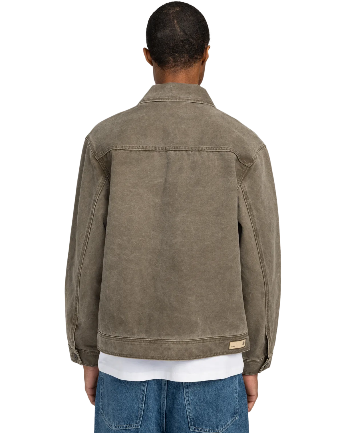 Trucker Canvas Jacket in Stone Gray