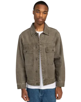Trucker Canvas Jacket in Stone Gray