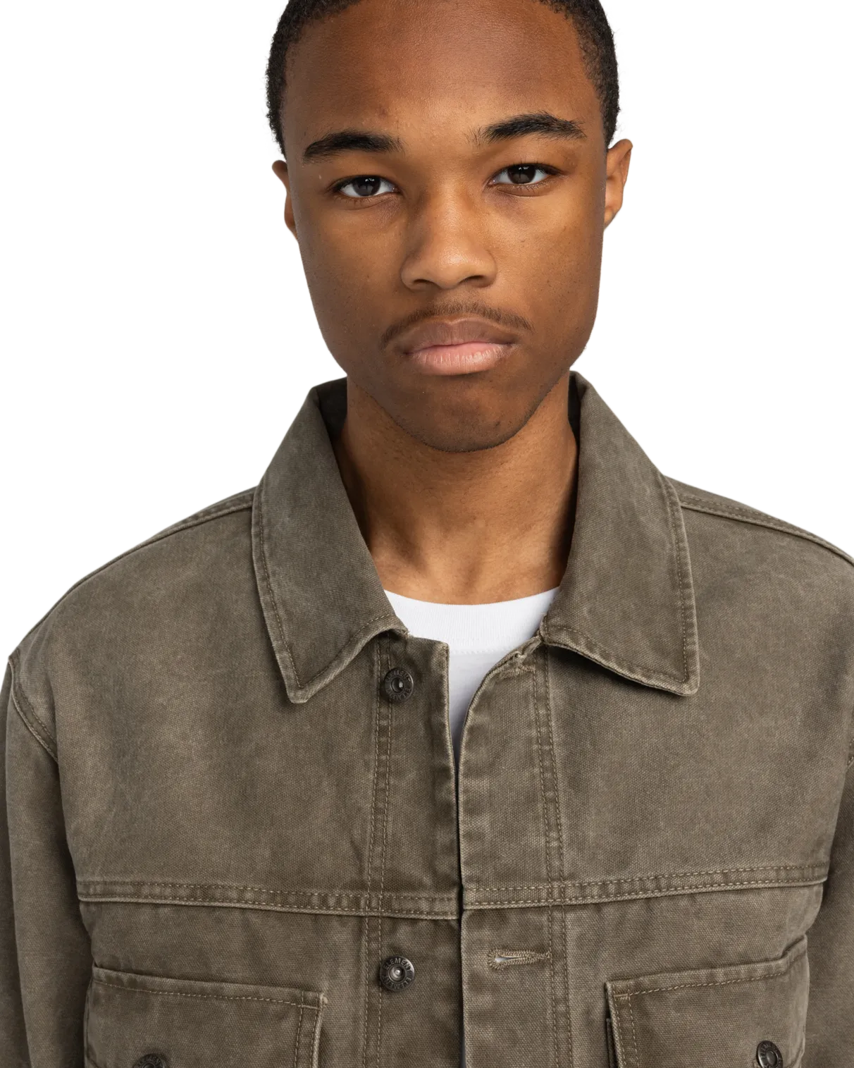 Trucker Canvas Jacket in Stone Gray