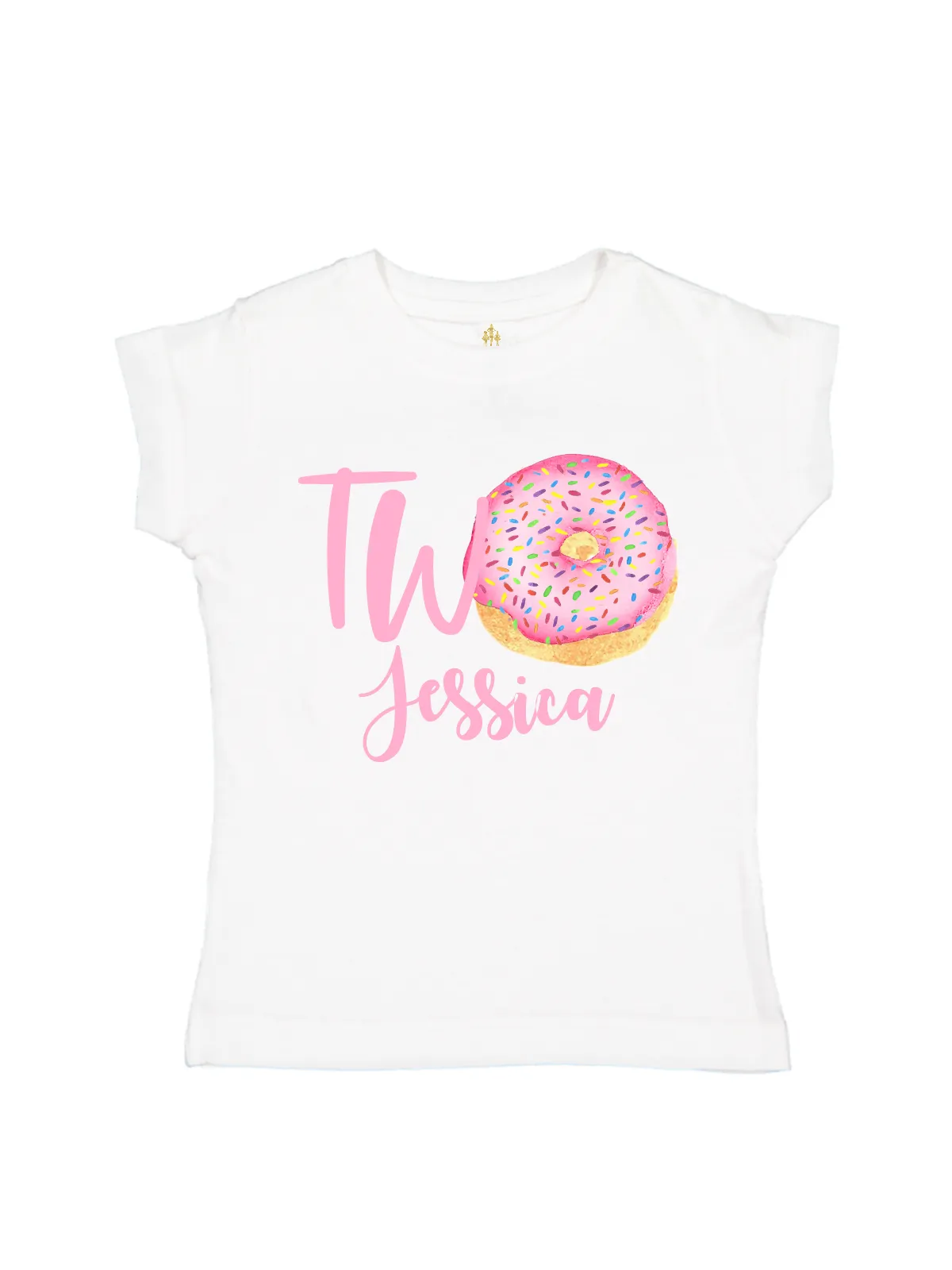 TWO Pink Sprinkles Donut Shirt - Personalized