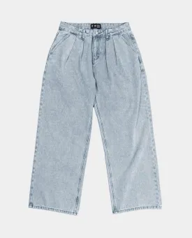 Vic - Baggy Pleated Jeans - Light Blue