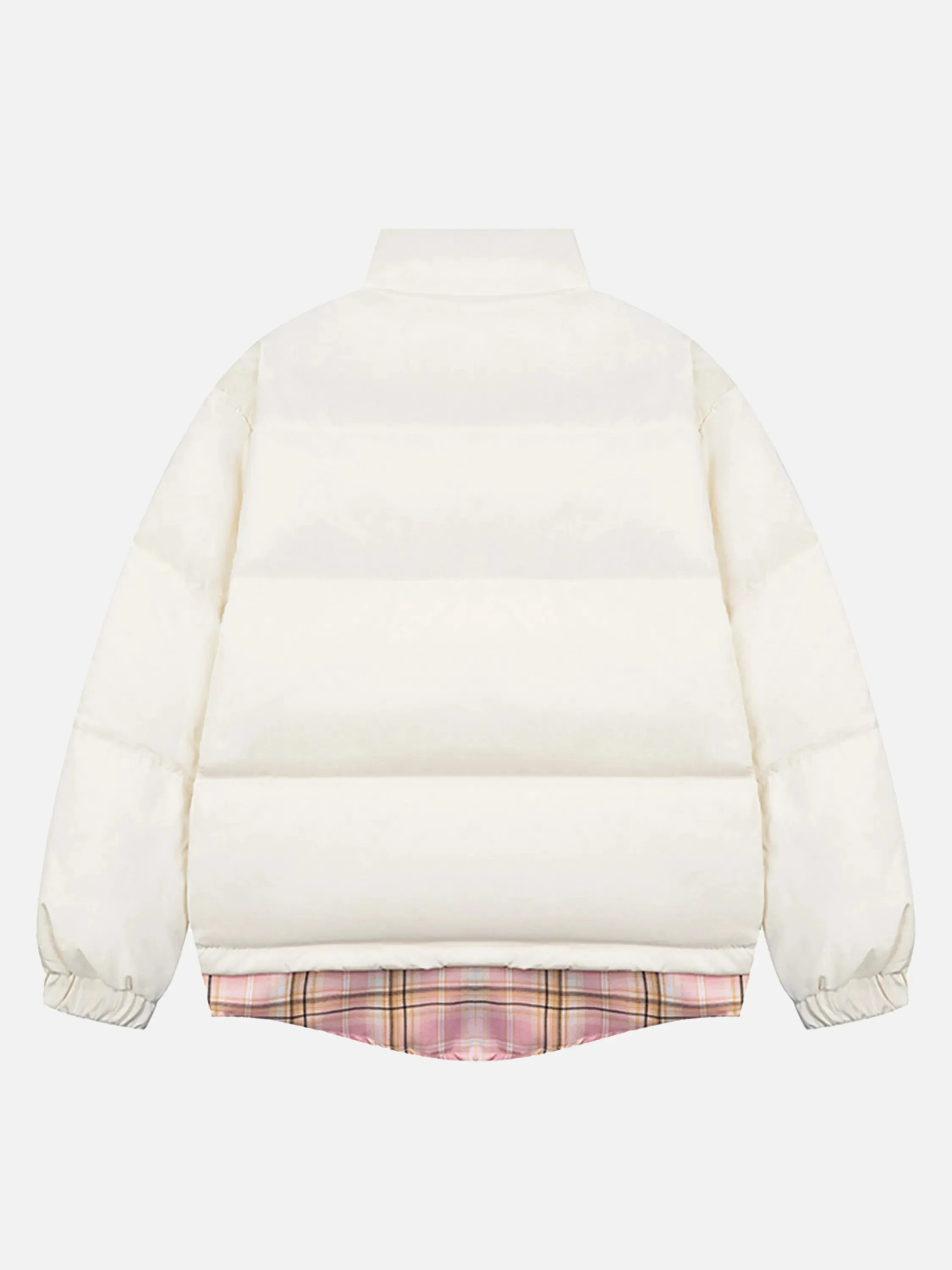 Vintage Fake Two-piece Plaid Coat
