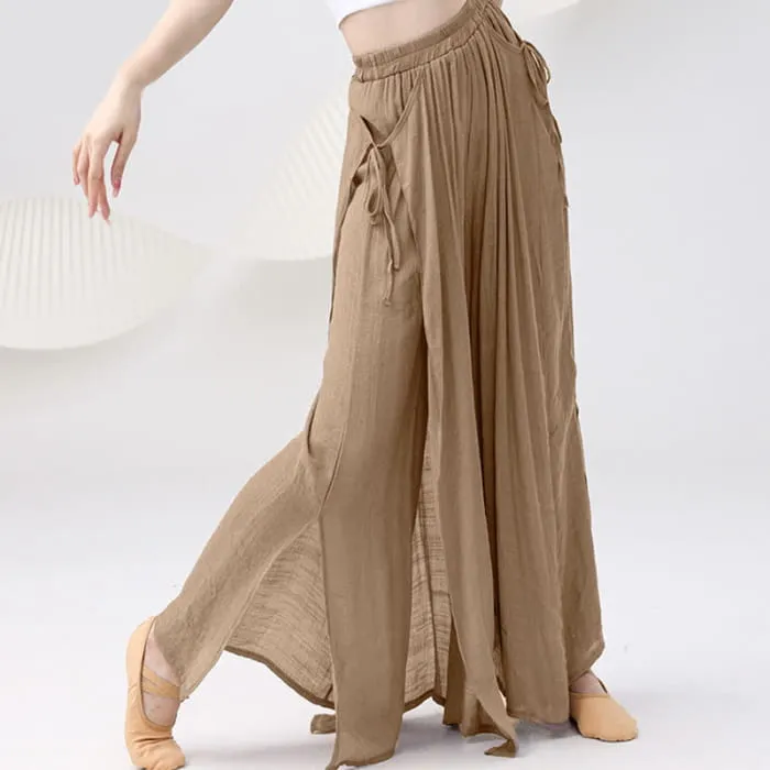 Vintage Flowy Split Wide Leg Casual Pants