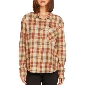 Volcom Women's Plaid To Meet U Button Down Flannel
