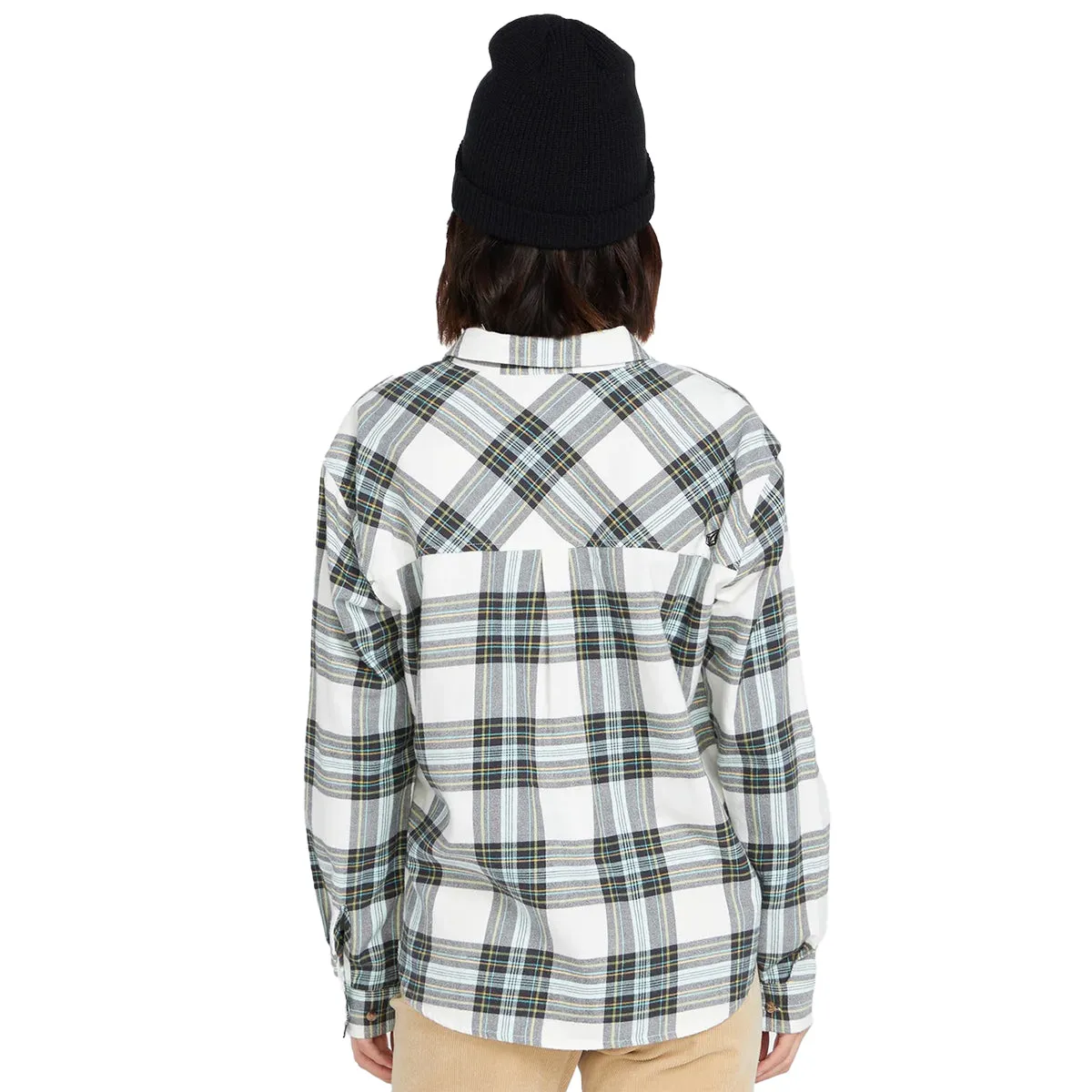 Volcom Women's Plaid To Meet U Long Sleeve Button-Up Flannel Shirt
