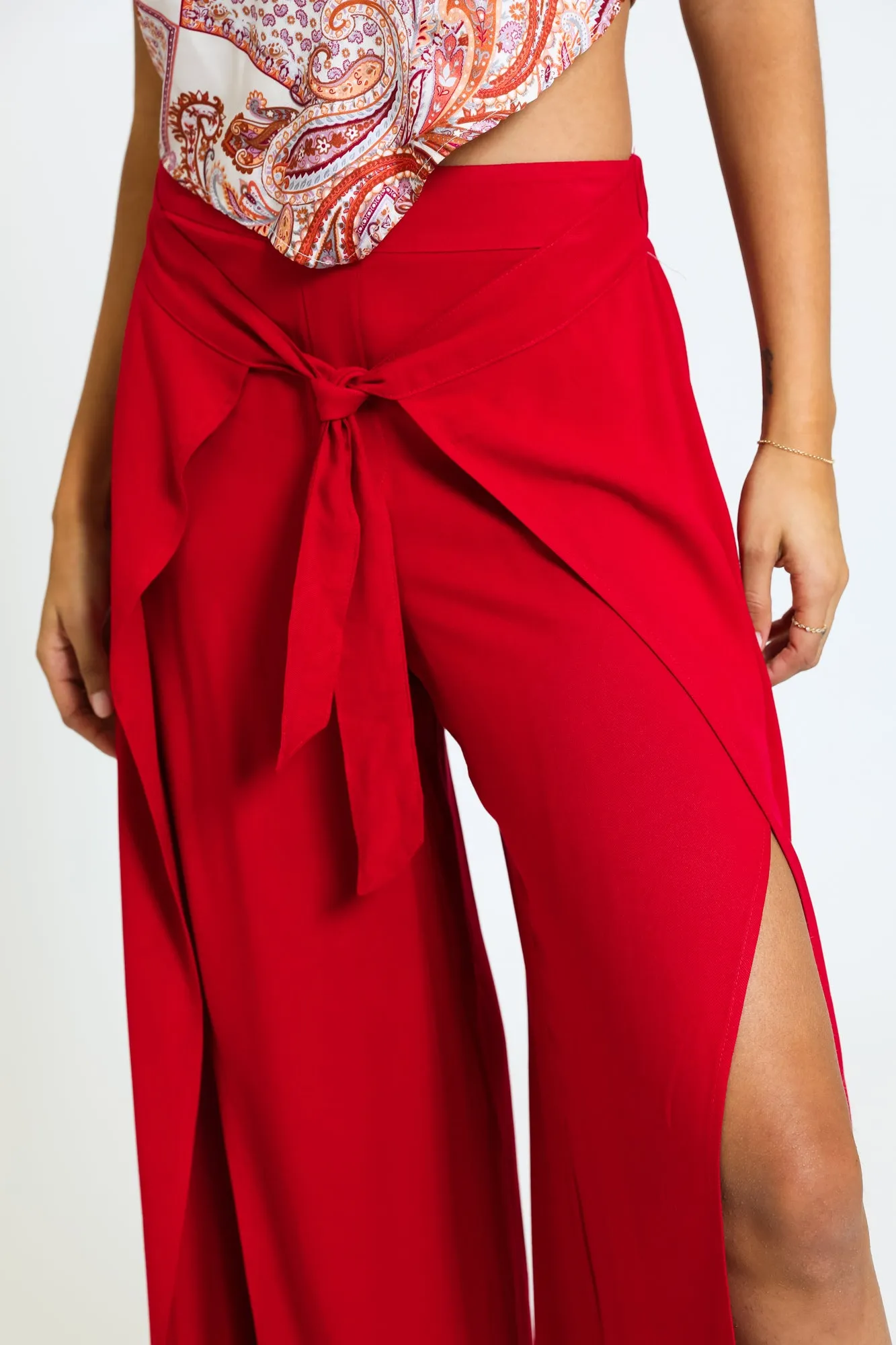 WIDE LEG BORDER WRAP PANT - SUNBRICK