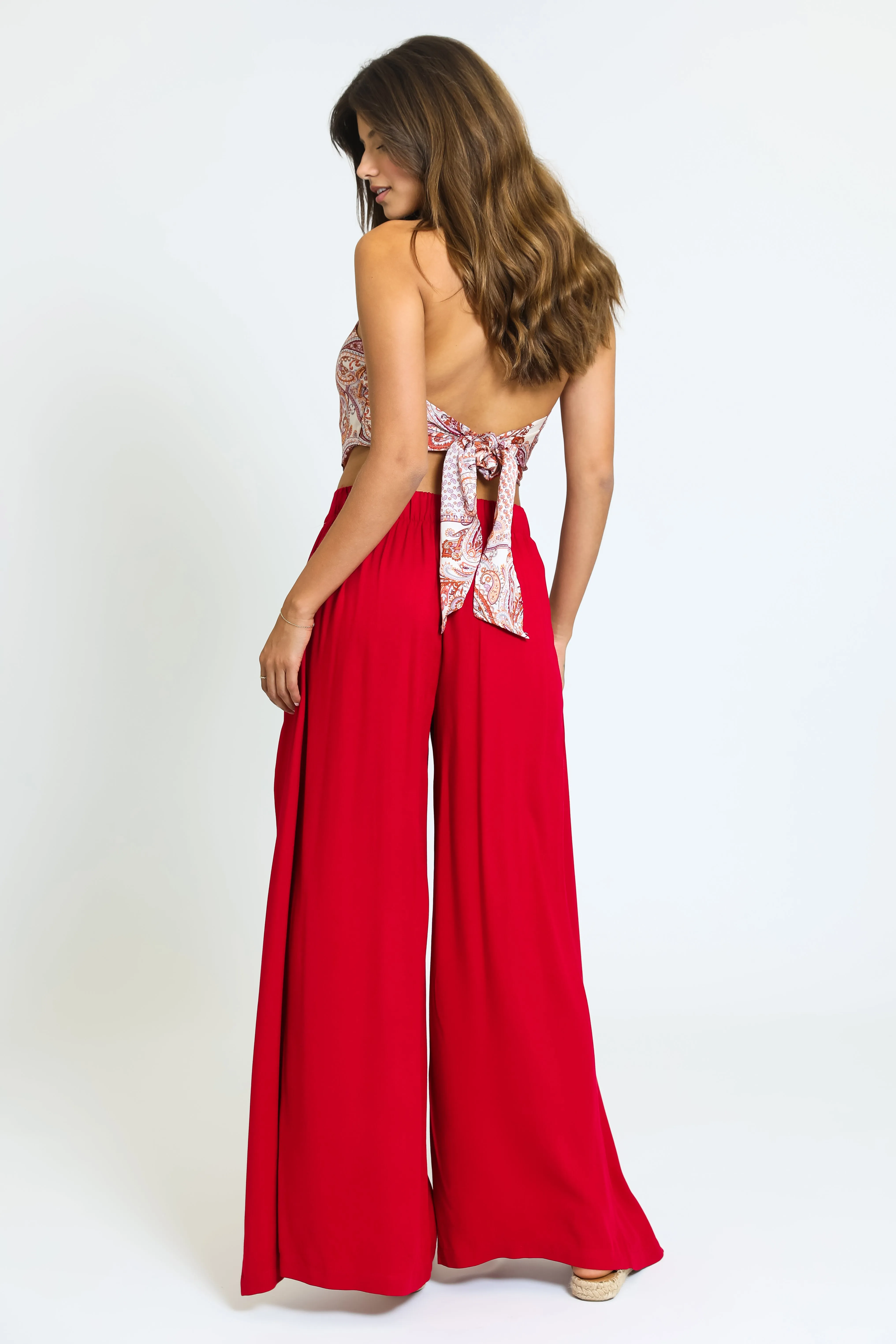 WIDE LEG BORDER WRAP PANT - SUNBRICK