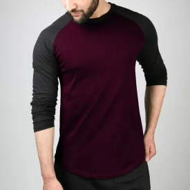 Wine & Black Raglan