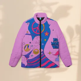 Women’s Colorful Puffer Jacket - No More War Design
