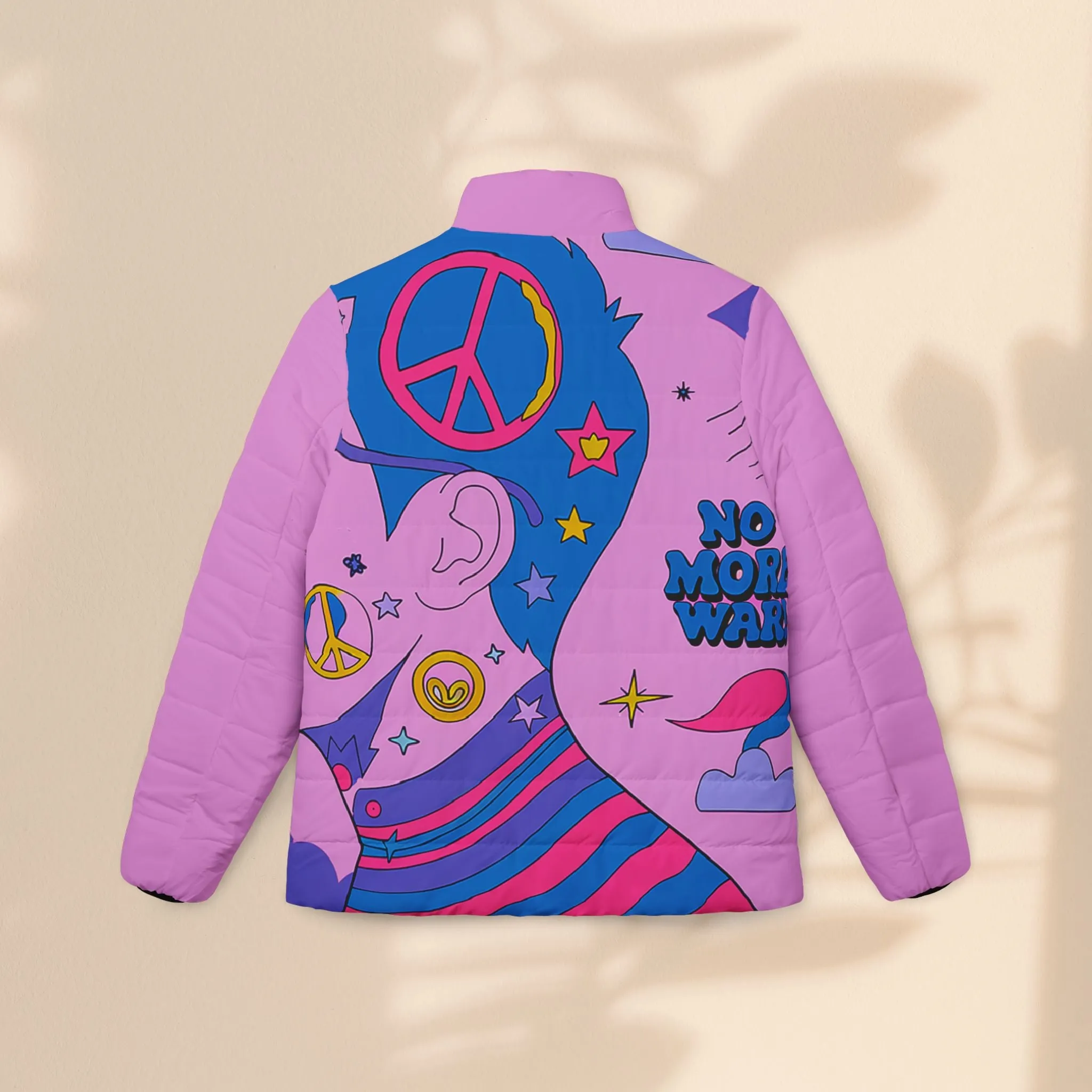 Women’s Colorful Puffer Jacket - No More War Design
